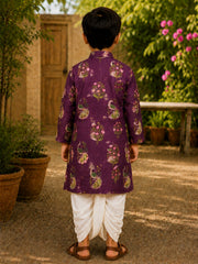Boys Festive Kurta Dhotipant Set - Purple (Style BK167)