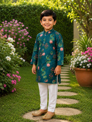Boys Traditional Kurta Pyjama Set - Peacock Green (Style BK168)