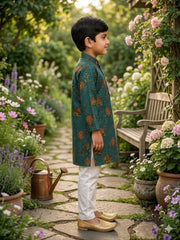 Boys Traditional Kurta Pyjama Set - Grey (Style BK169)