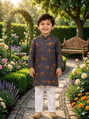 Boys Traditional Kurta Pyjama Set - Lavender (Style BK170)
