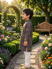 Boys Traditional Kurta Pyjama Set - Lavender (Style BK170)