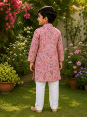 Boys Traditional Kurta Pyjama Set - Pink (Style BK173)