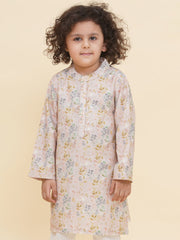 Boy's Floral Print Kurta