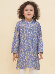 Boy's Floral Print Kurta