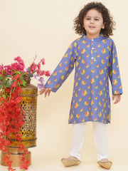 Boy's Floral Print Kurta