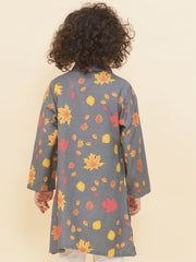 Boy's Floral Print Kurta