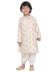 Boys Leaf Design Printed Kurta Dhotipant Set