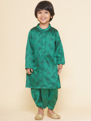 Boys Leaf Design Printed Kurta Dhotipant Set