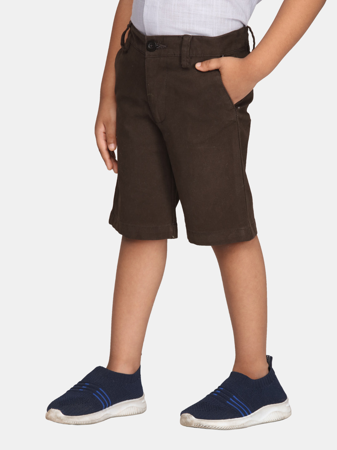 Boys Olive Green Colour Casual Shorts