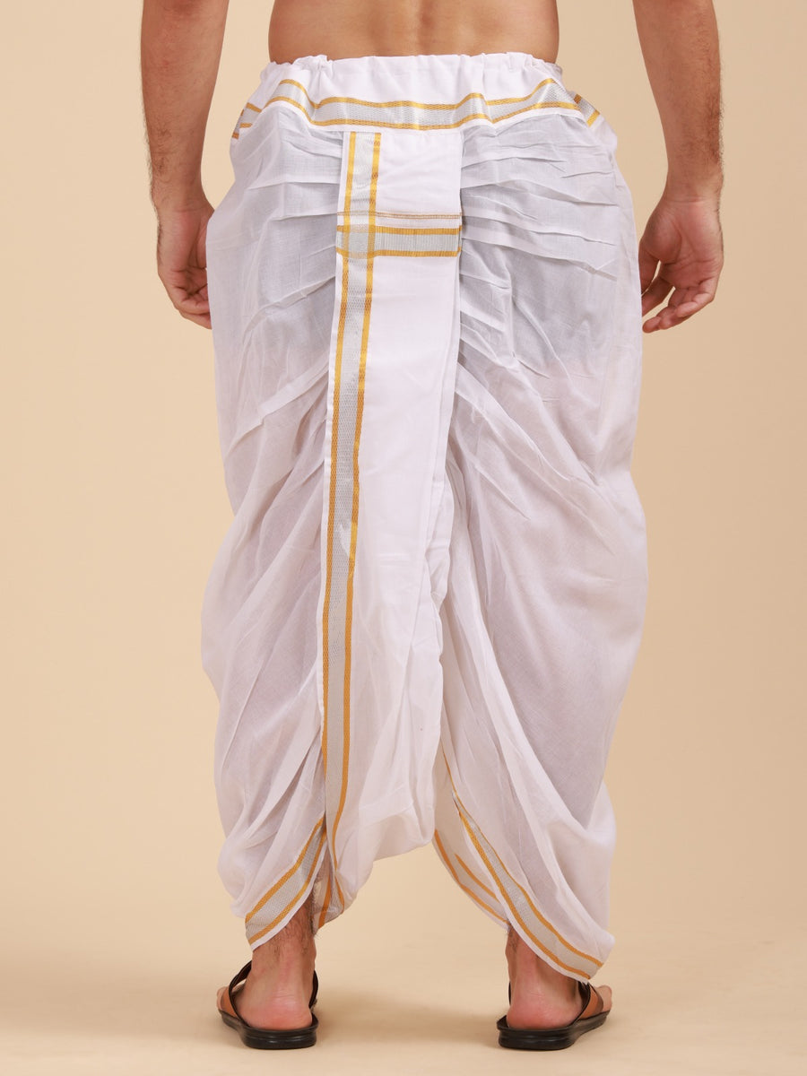 Men Ready to wear cotton Dhoti pant with Angavastram