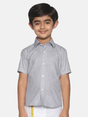 Boys Grey Colour Cotton Shirt