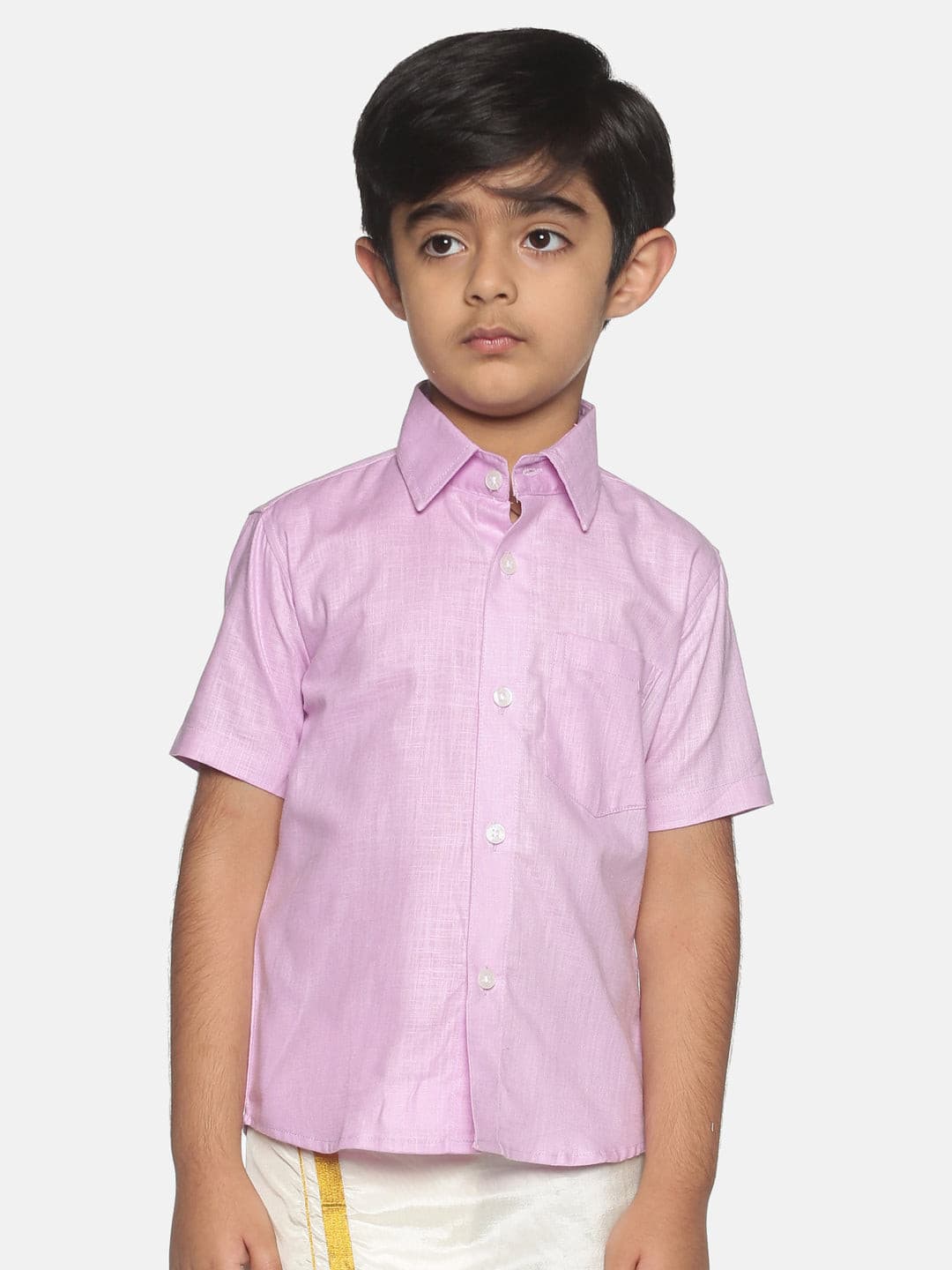 Boys Pink Colour Cotton Shirt
