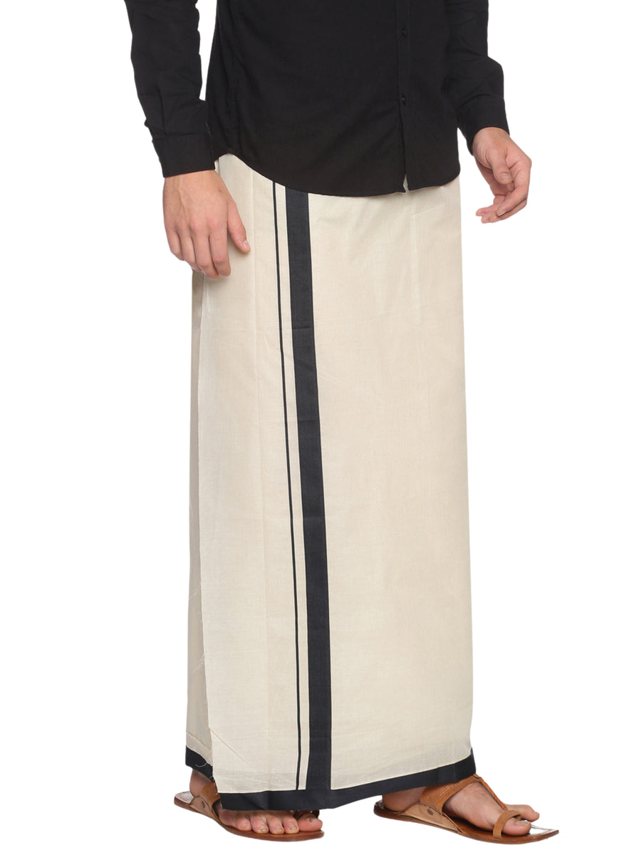 Mens Pure Cotton Double Dhoti  Off White