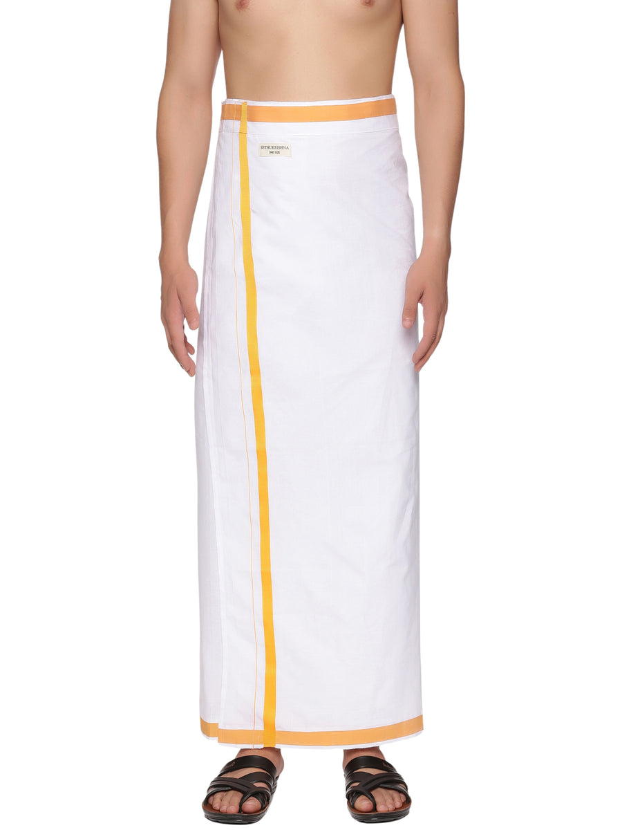 MENS READYMADE PLAIN MANGO POCKET DHOTI