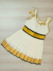 Girls Ethnic Kerala Kasavu Pavadai Set