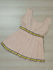 Girls Solid Color Ethnic Pavadai Set