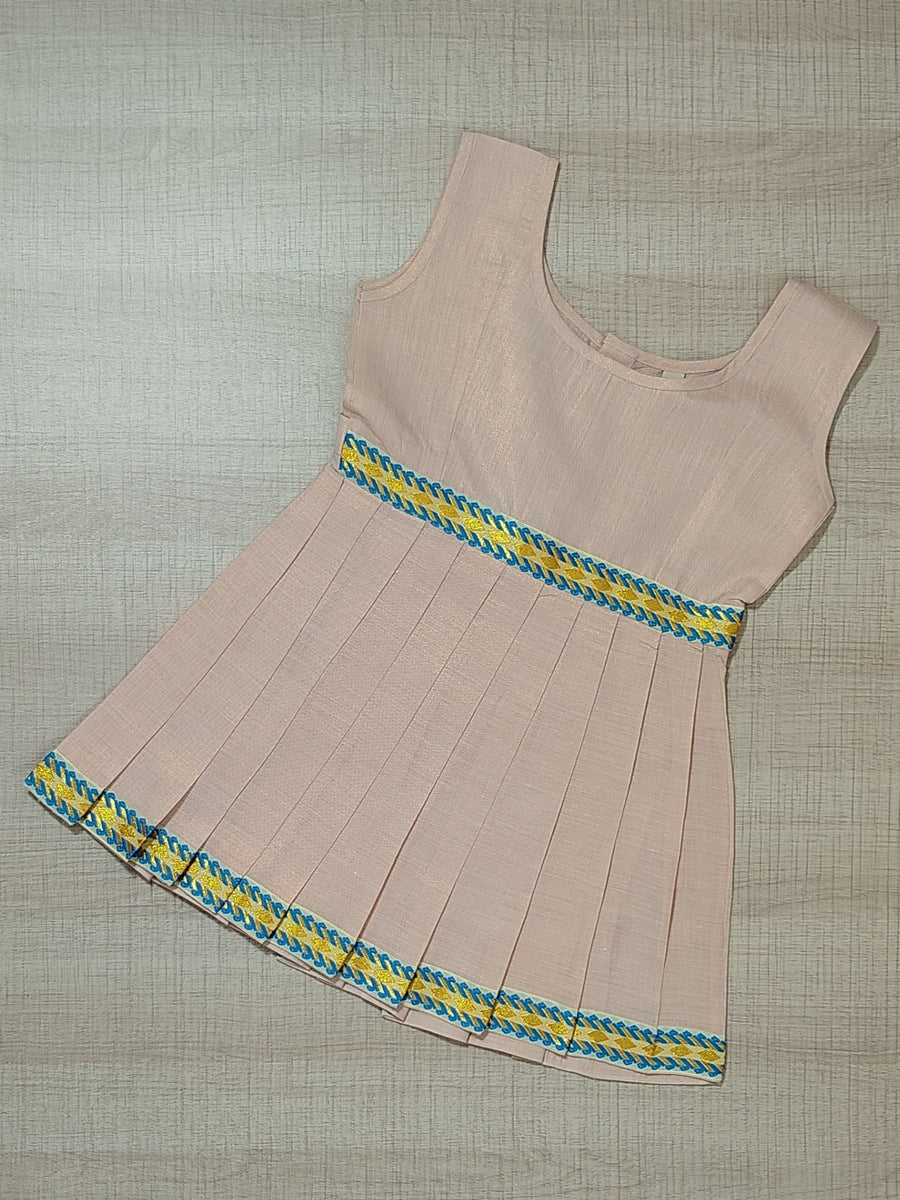 Girls Solid Color Ethnic Pavadai Set