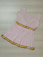 Girls Solid Color Ethnic Pavadai Set