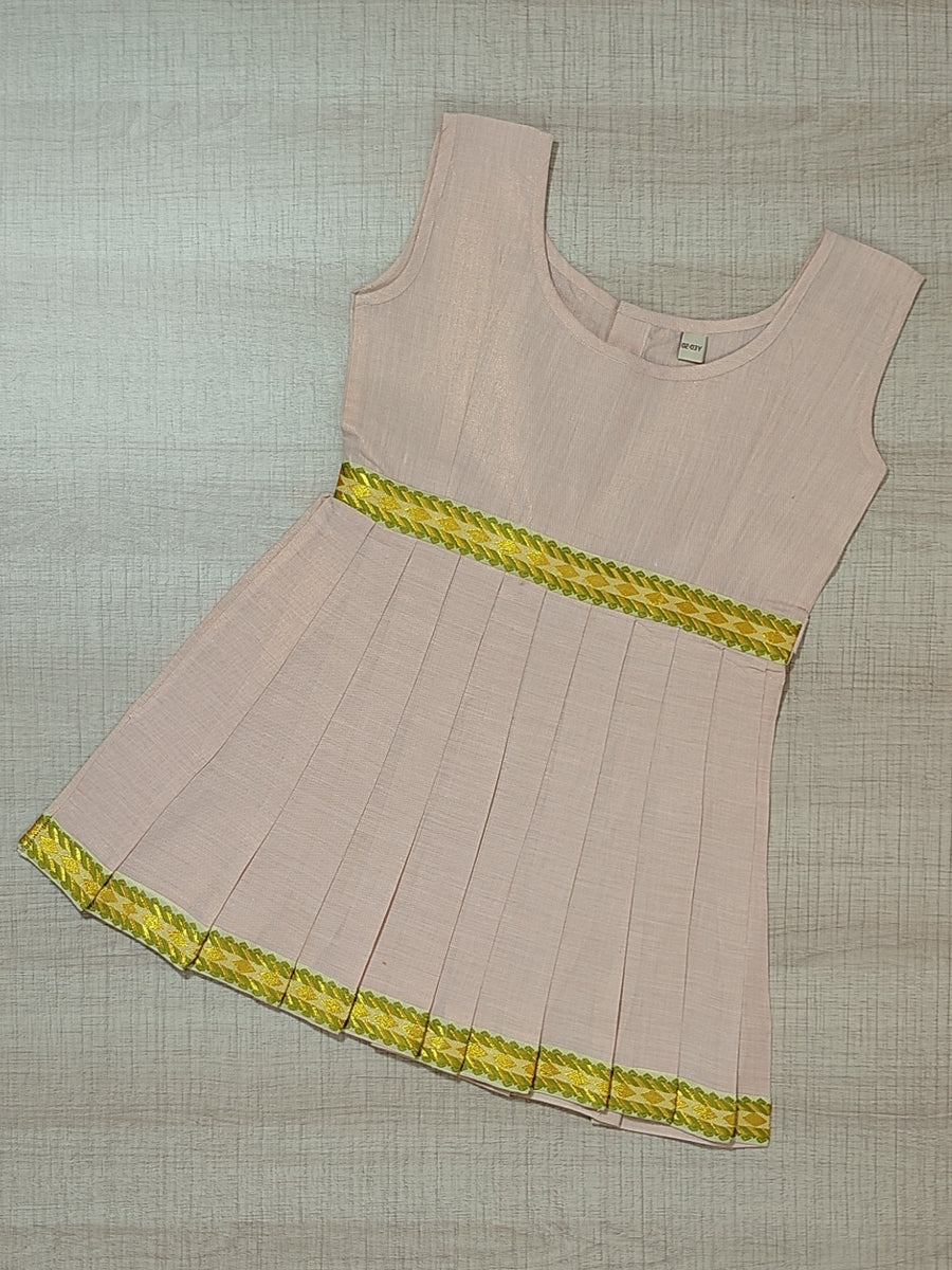 Girls Solid Color Ethnic Pavadai Set