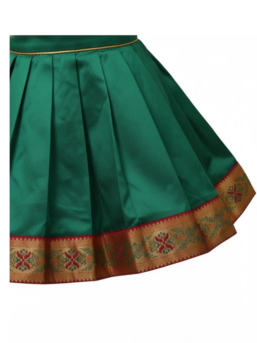 Baby Girl Green Silk Traditional Frock