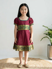 Baby Girl Green Silk Traditional Frock