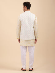 Men Kurta Pyjama Set with Nehru Jacket