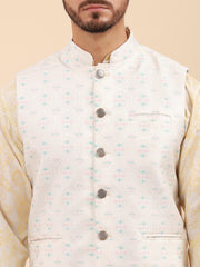 Men Kurta Pyjama Set with Nehru Jacket