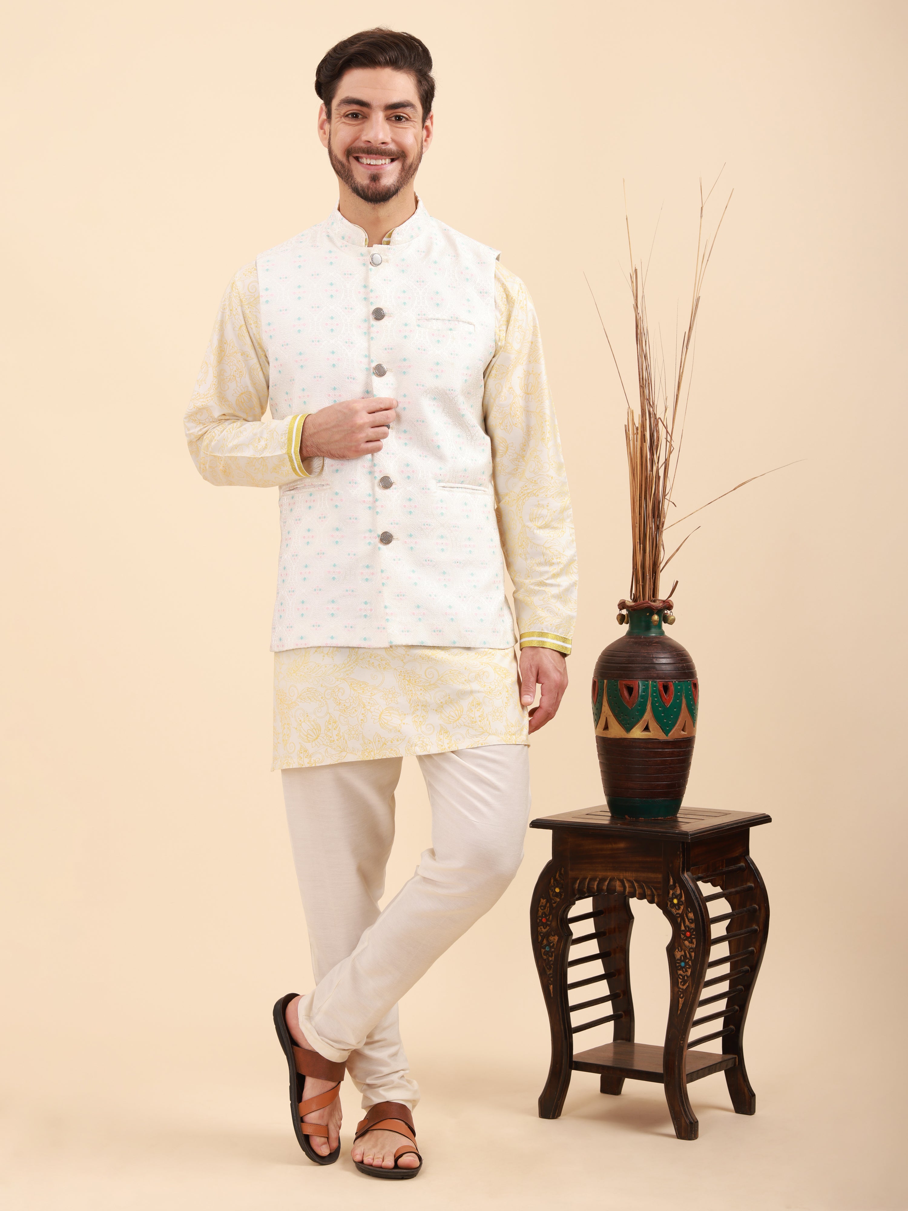 Men Kurta Pyjama Set and Nehru Jacket