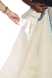 Mens Pure Cotton Double Dhoti Off White