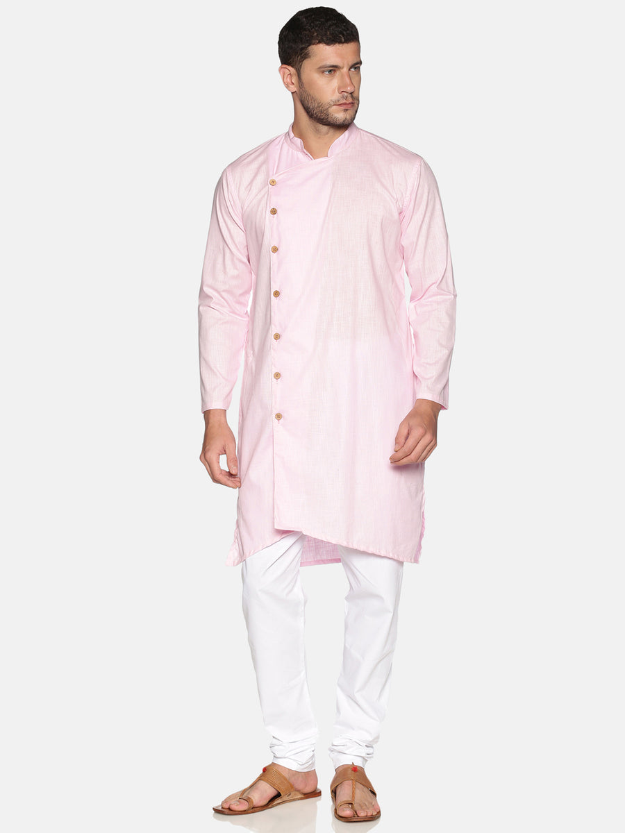 Men Slub Cotton Cream Colour Designer Kurta.