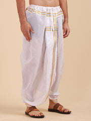 Men Ready to wear cotton Dhoti pant with Angavastram