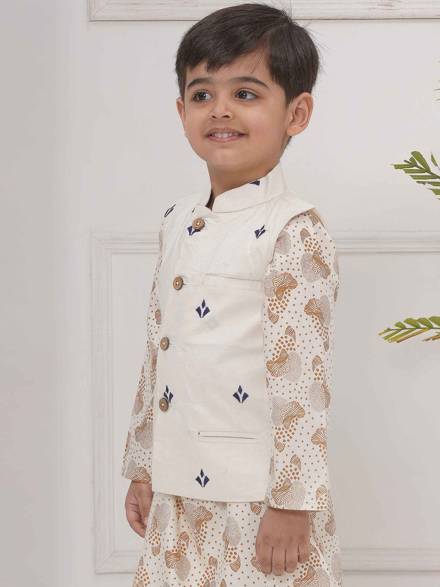 Boys Mandarin Collar Nehru Jacket.