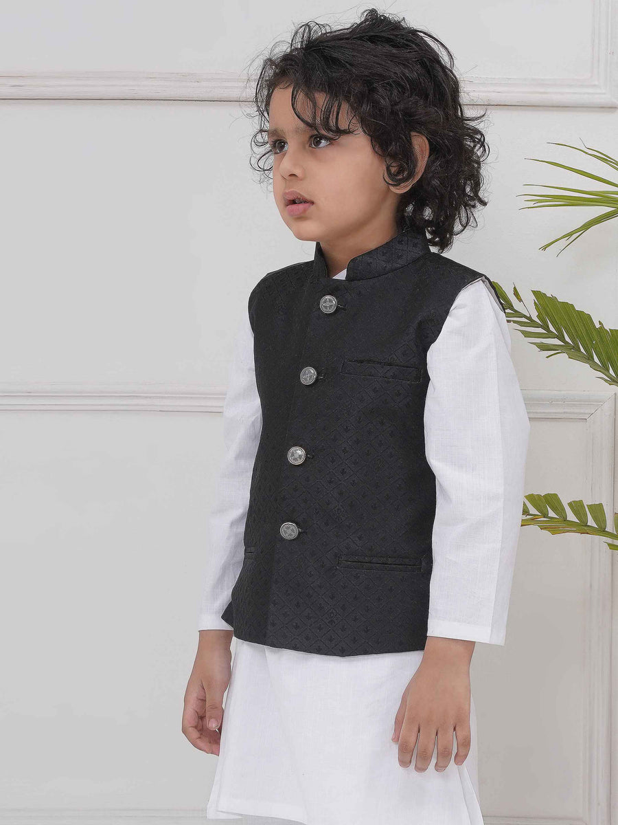 Boys Mandarin Collar Nehru Jacket.