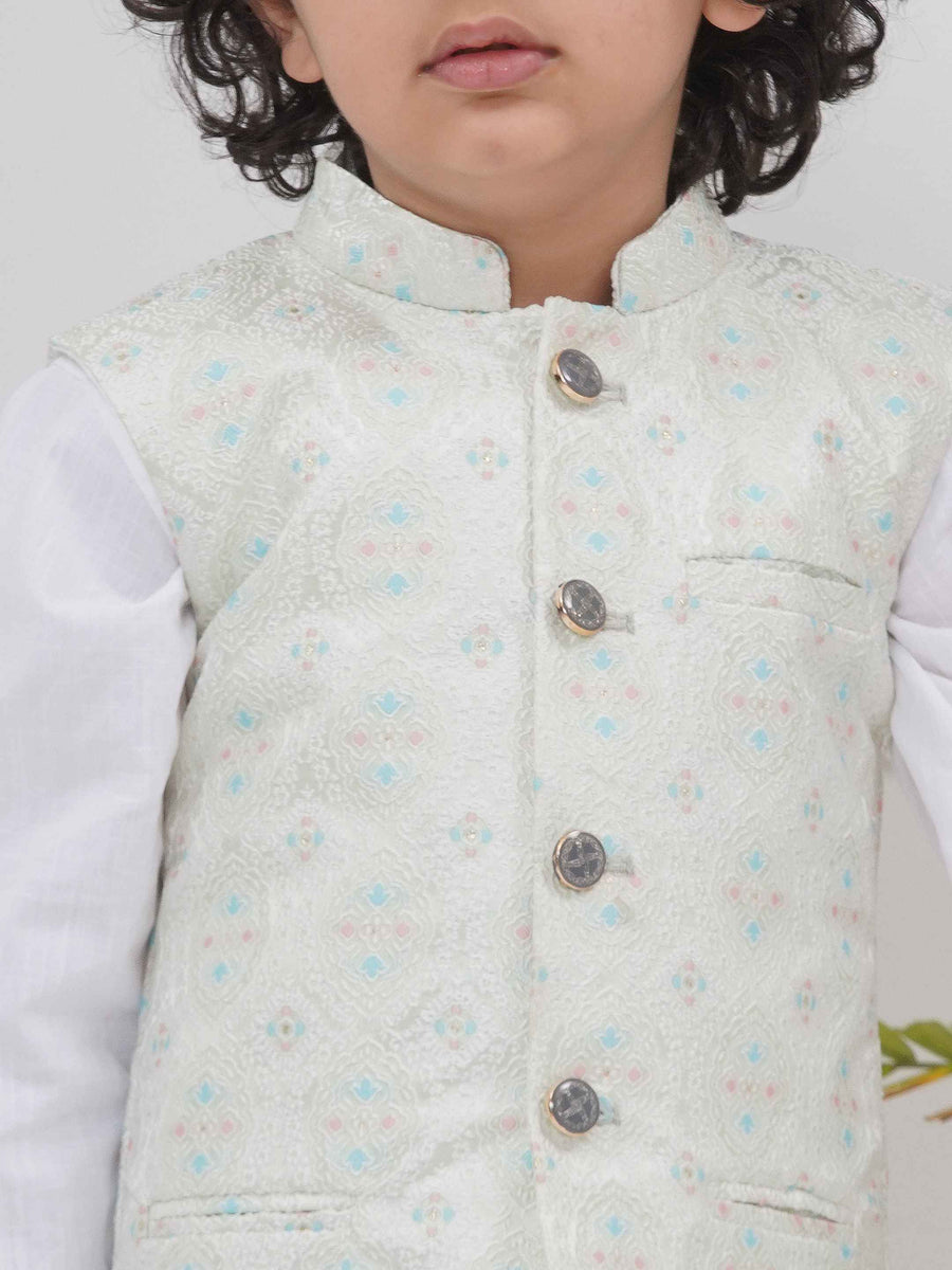 Boys Mandarin Collar Nehru Jacket.