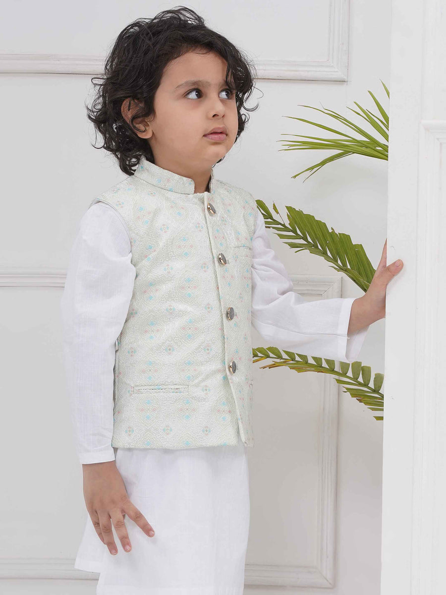 Boys Mandarin Collar Nehru Jacket.