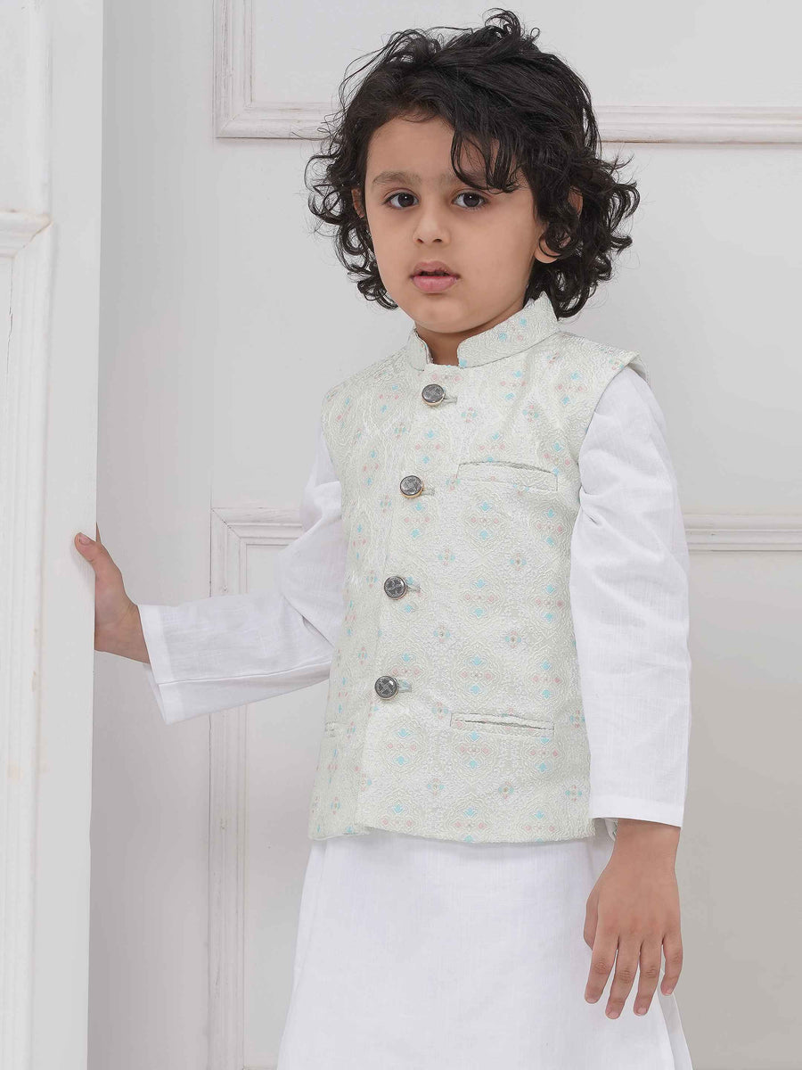 Boys Mandarin Collar Nehru Jacket.