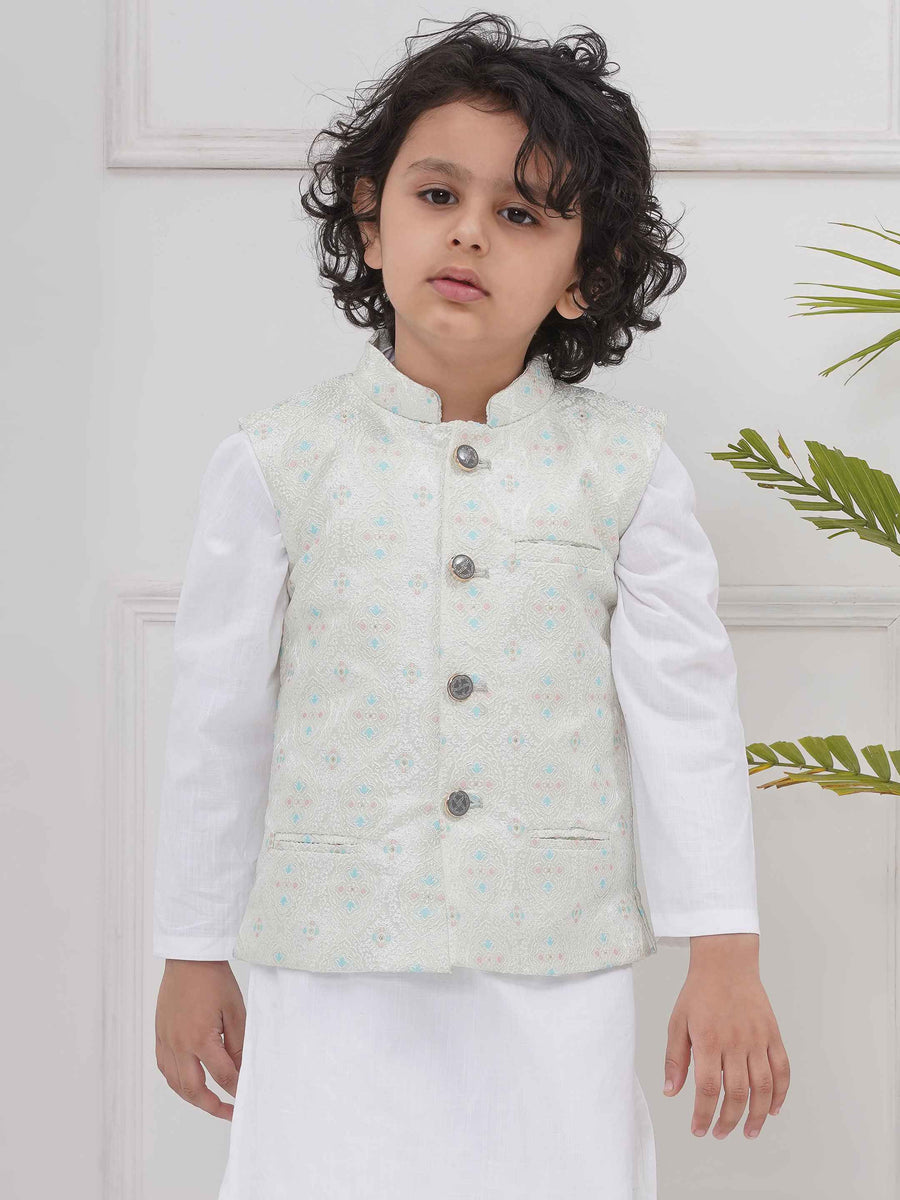 Boys Mandarin Collar Nehru Jacket.