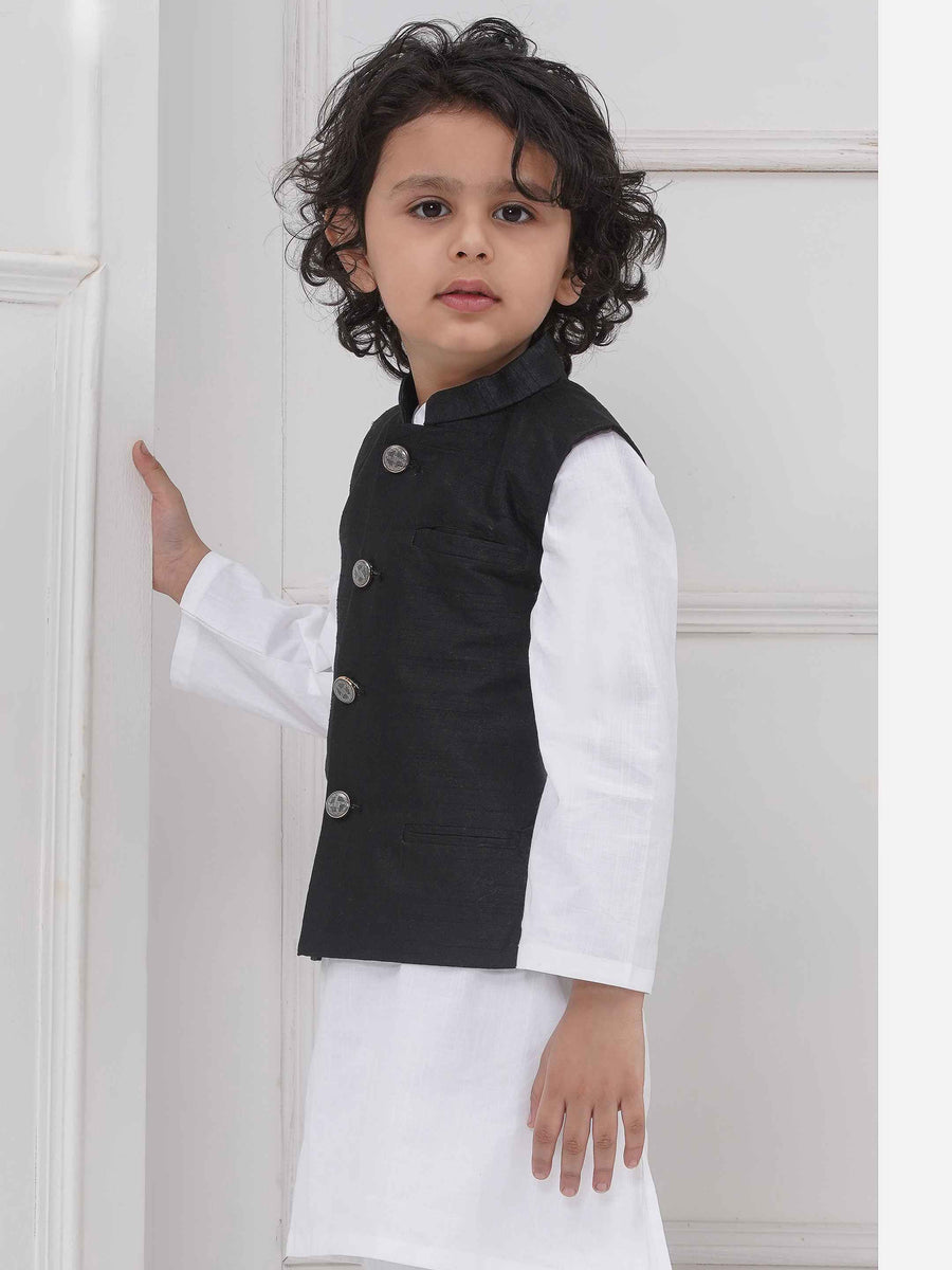 Boys Mandarin Collar Nehru Jacket.