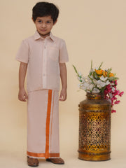 Boys Tissue Shirt With Dhoti Set