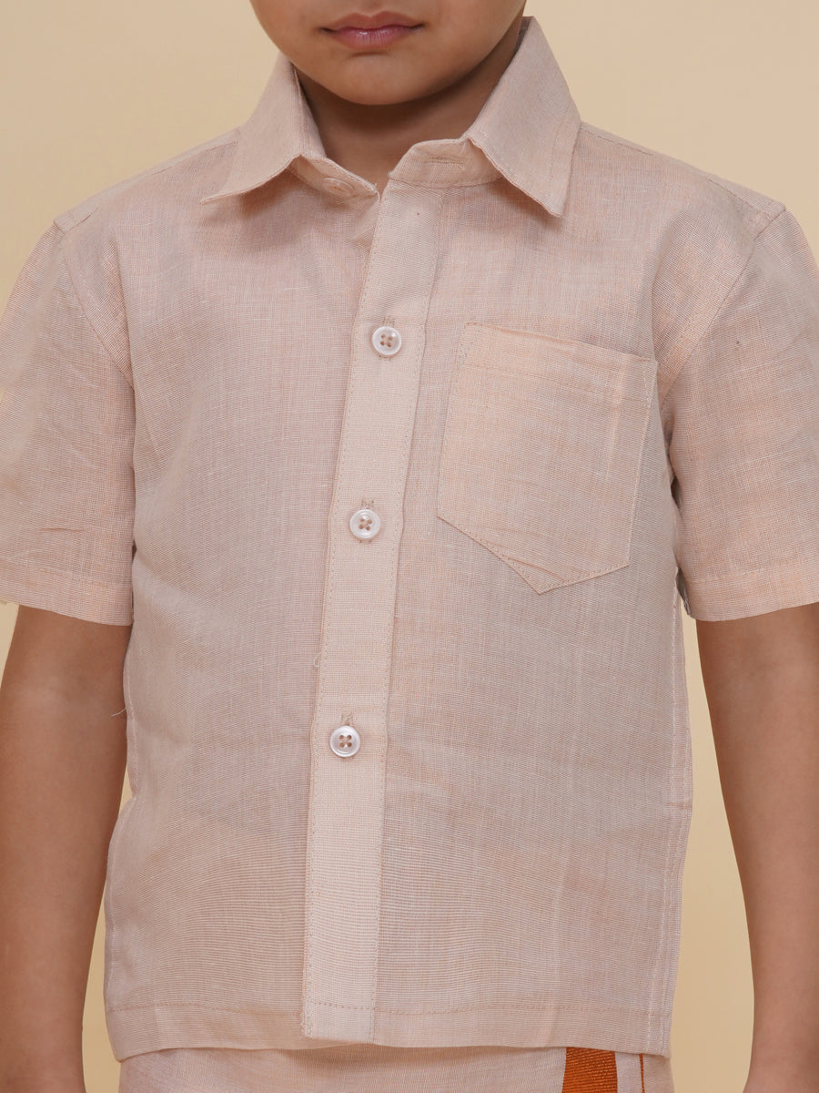 Boys Tissue Shirt With Dhoti Set