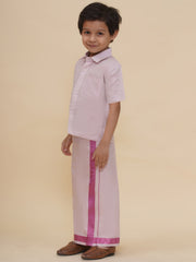 Boys Tissue Shirt With Dhoti Set