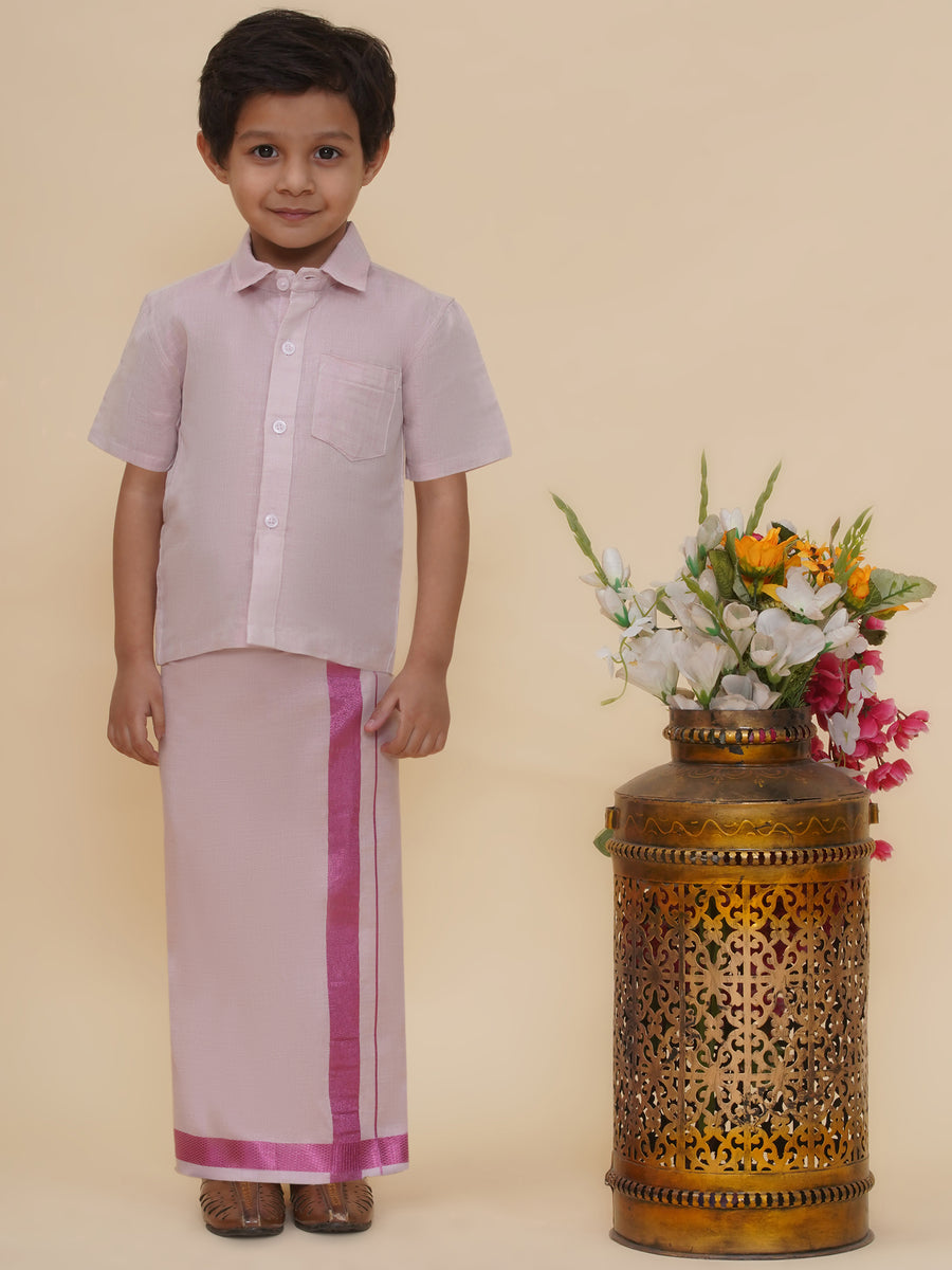 Boys Tissue Shirt With Dhoti Set