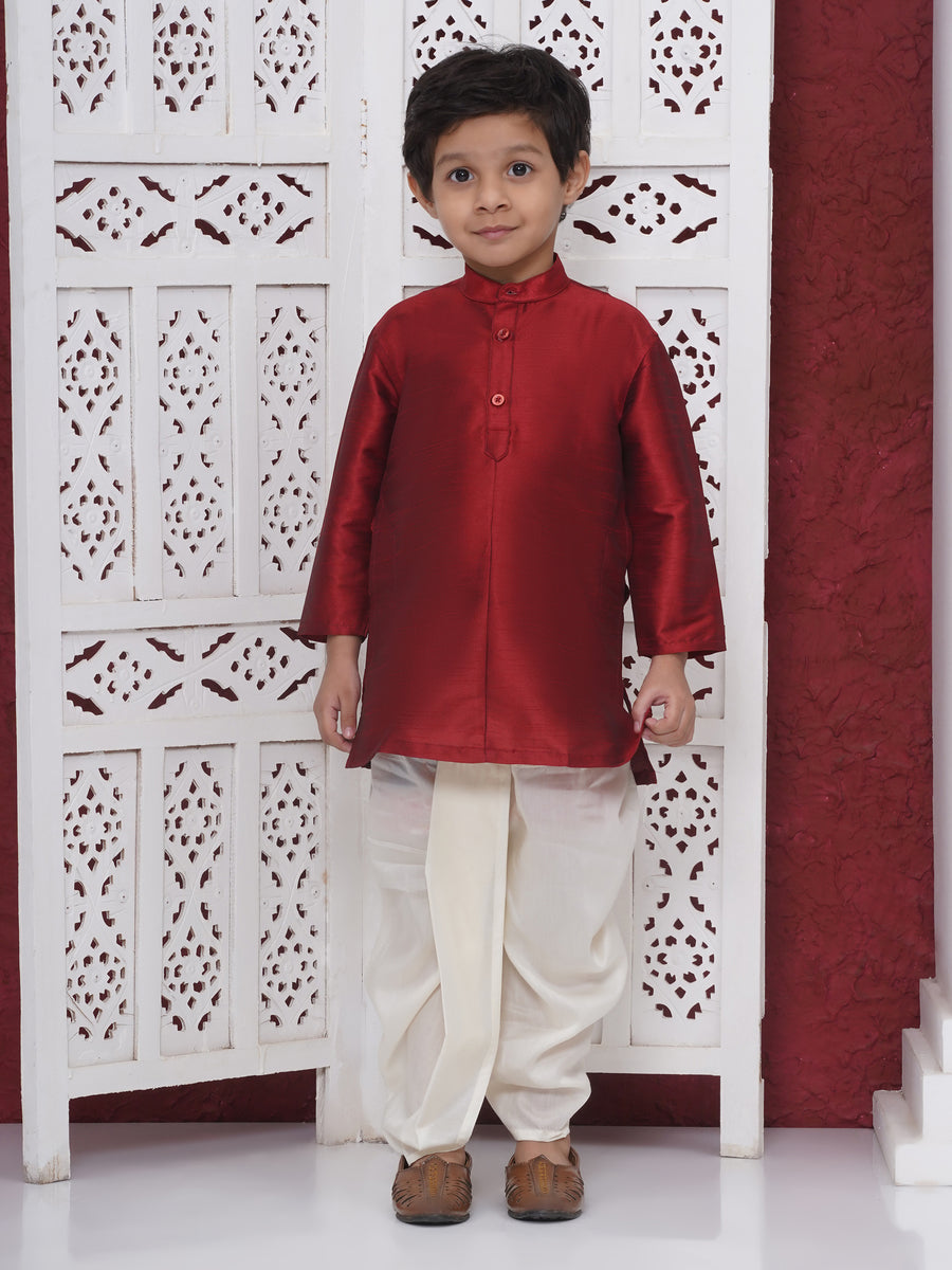 Boys Slub Dupion Kurta DhotiPant Set