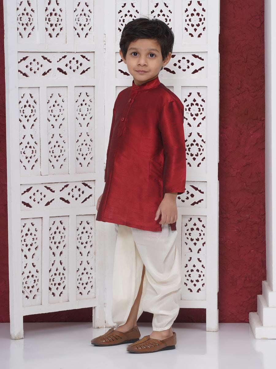 Boys Slub Dupion Kurta DhotiPant Set