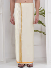 PATTU MIX 50K CREAM POCKET DHOTI