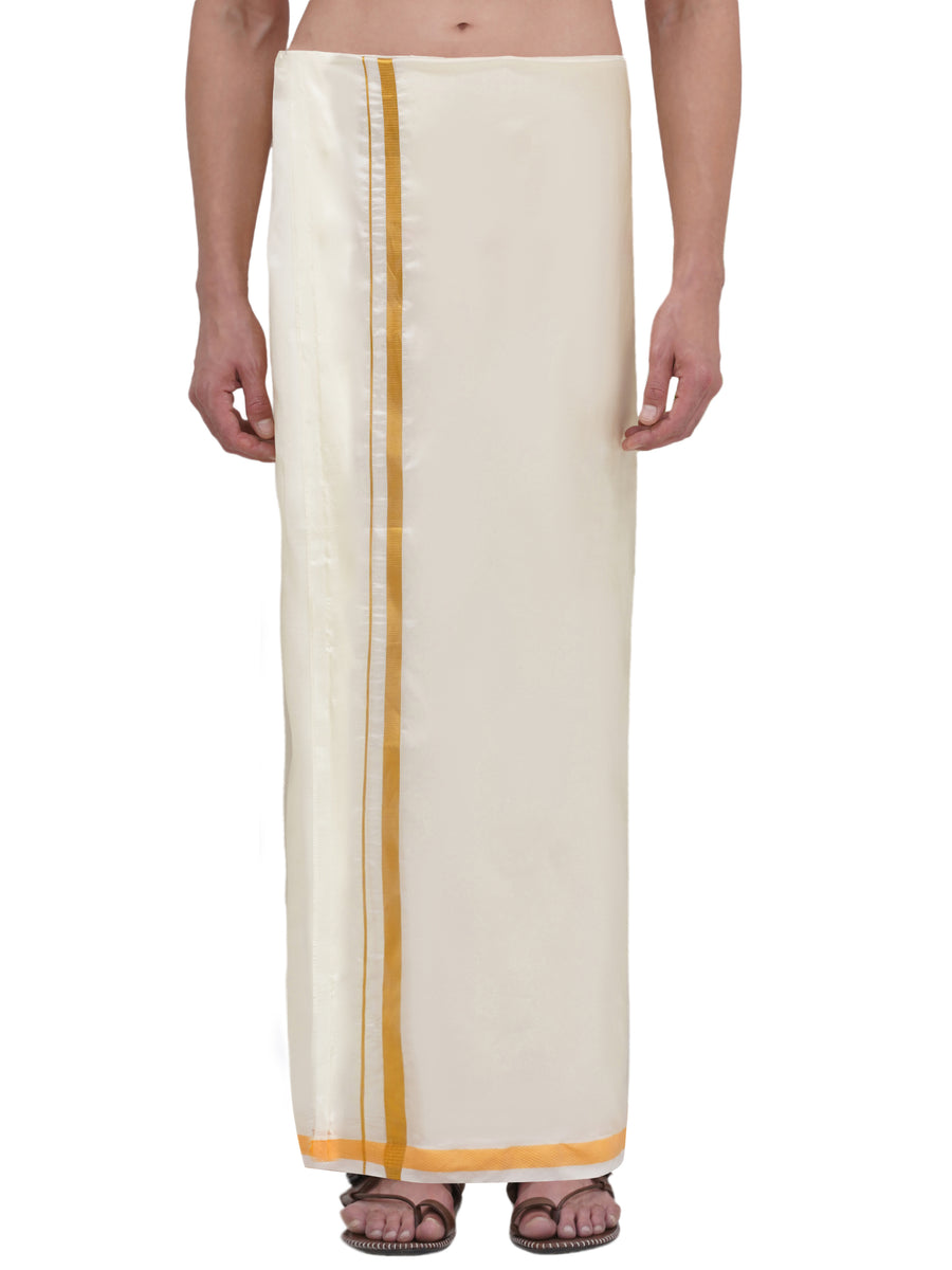 PATTU MIX 50K CREAM POCKET DHOTI