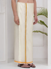 PATTU MIX 50K CREAM POCKET DHOTI