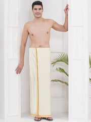 PATTU MIX 50K CREAM POCKET DHOTI