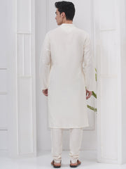 Mens Silk Cotton Kurta Pyjama Set