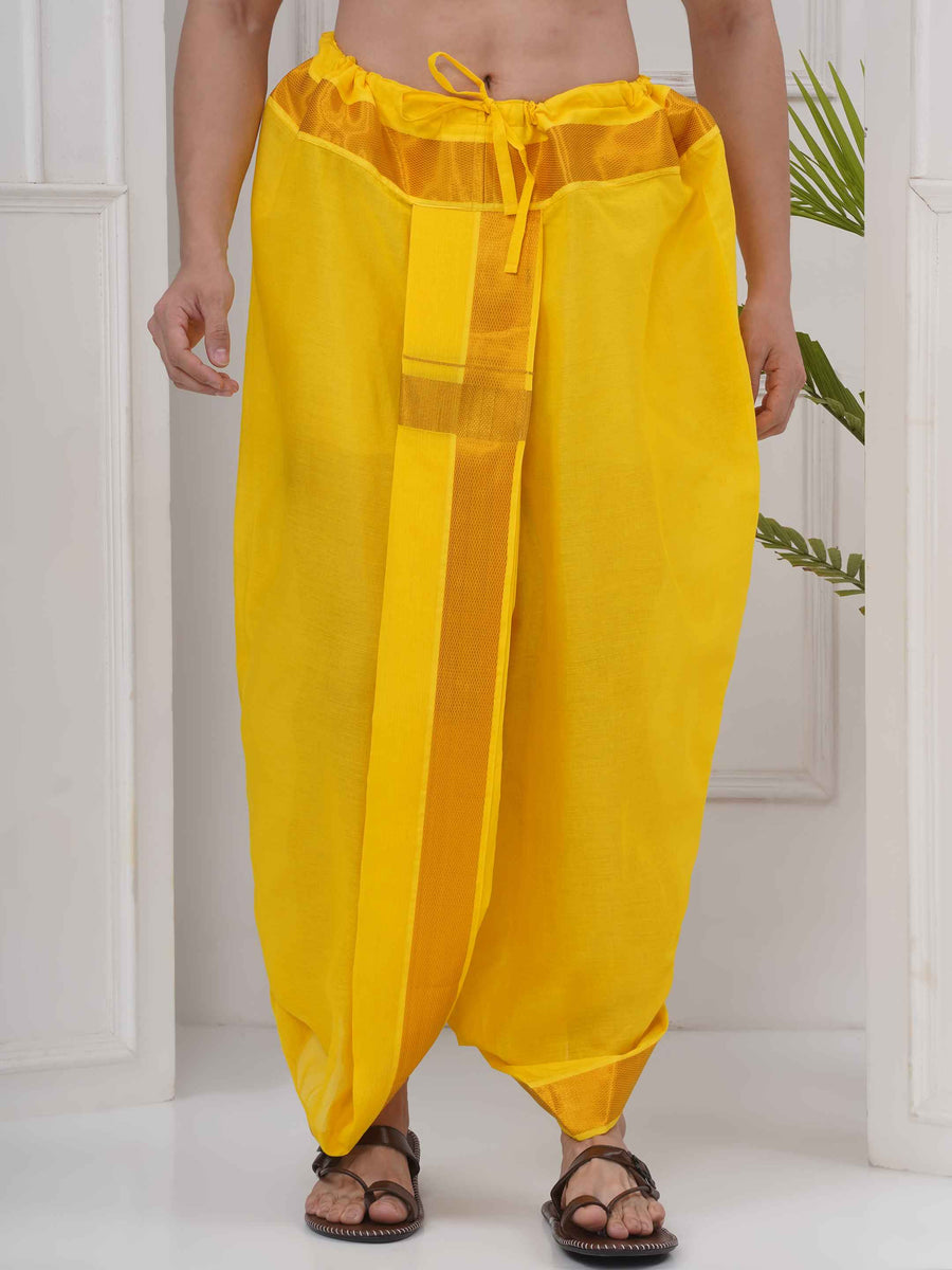 Mens Yellow Colour Readymade DhotiPant
